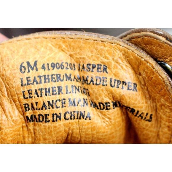 VTG NAYA JASPER TAN BROWN GENUINE LEATHER MID HEEL ROUND TOE LACES SHOES 6M - Picture 10 of 11